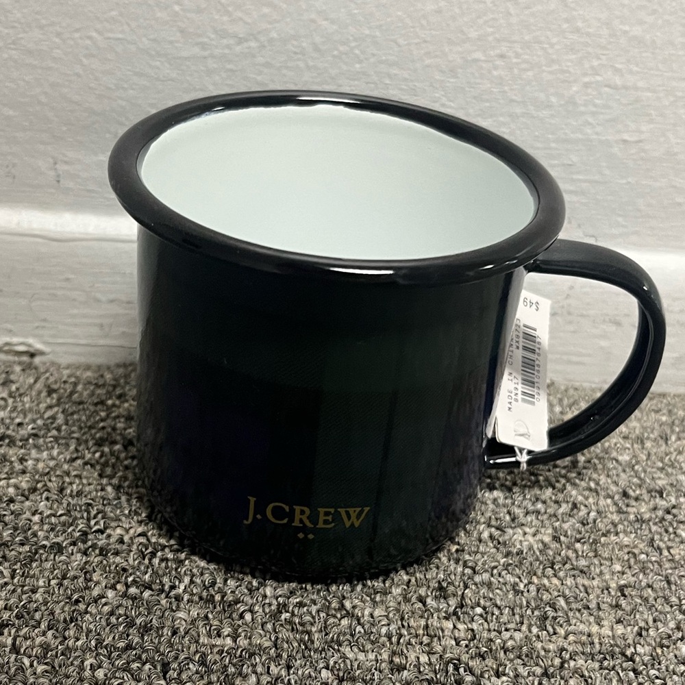 J. Crew Plaid Metal Mug